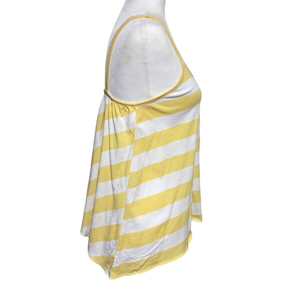 Roxy Top Womens Size M Trapeze Sleeves Yellow Chevron Striped Metal Decor - Picture 13 of 13